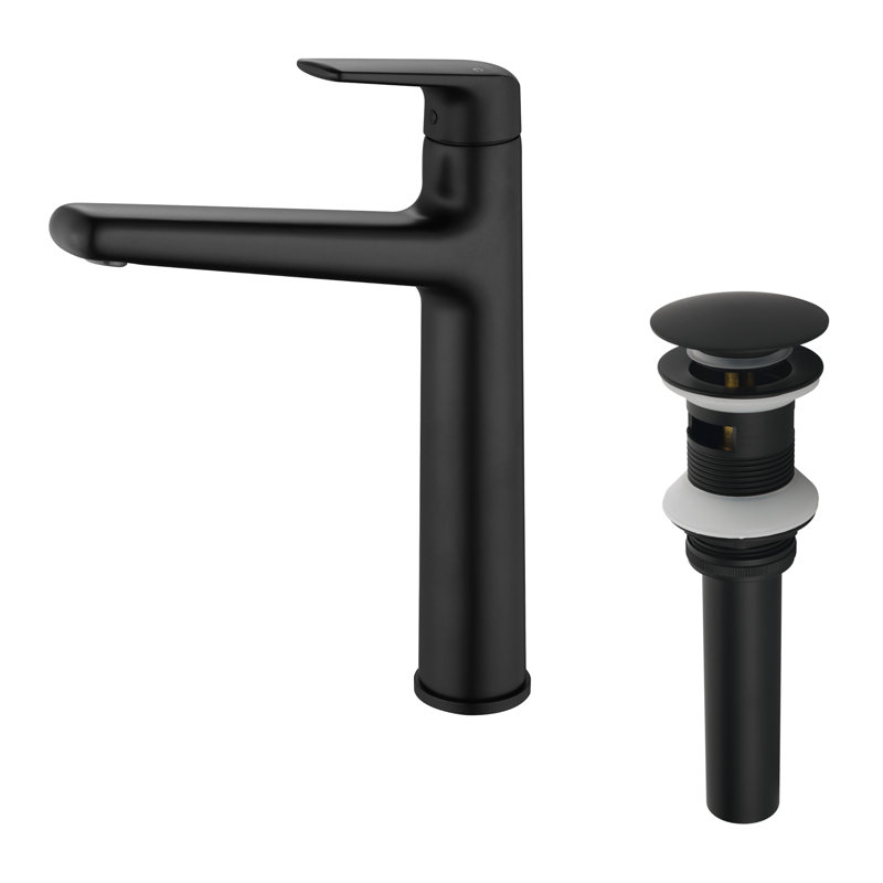 Bathroom Faucet 1 Hole Bathroom Sink Faucet Waterfall Vanity Faucet Single Handle Bathroom Sink Modern, Matte Black