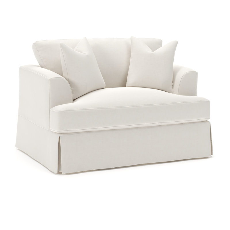Chaise et demi Lucia, Mélange de lin performance blanc cassé Lena