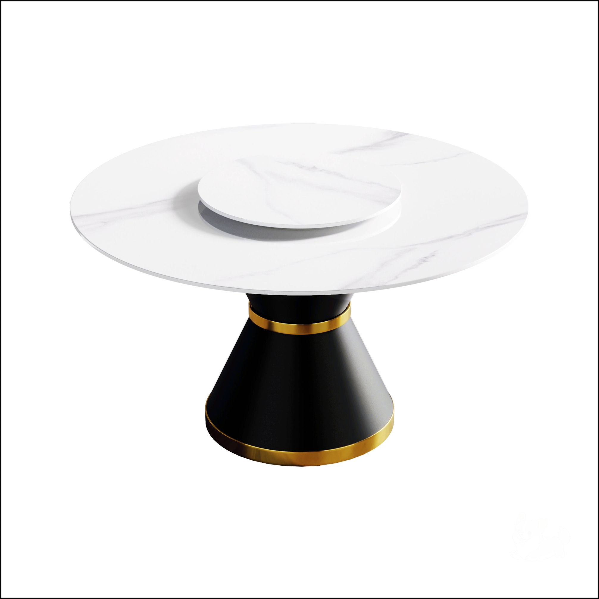 Orren Ellis Modern Artificial Stone Round Carbon Steel Base Dining ...