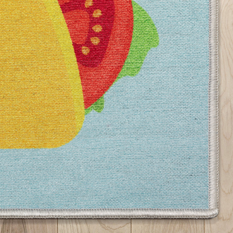 Tapis bleu Kehr Taco Novelty, Rectangle 3 pi 3 po x 5 pi