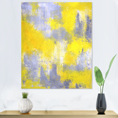 Gris et jaune fusionnant abstrait X - Peinture sur toile