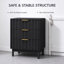 Commode à 3 tiroirs avec coins arrondis et poignées en bois naturel, commode blanche pour le salon de la chambre à coucher-1173854028
