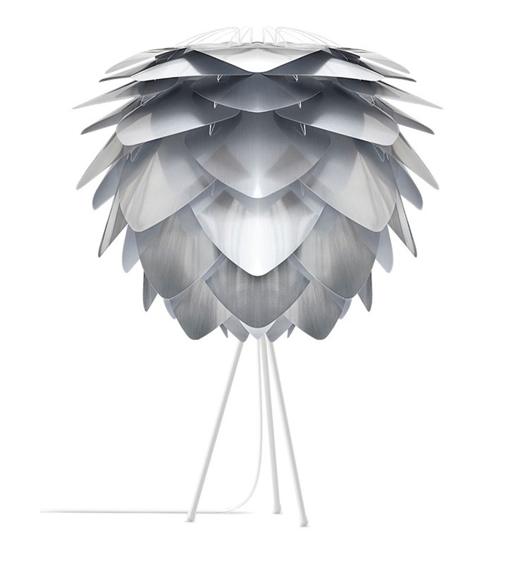 Lampe de table à trépied 31 po Silvia, blanc, Cuivre