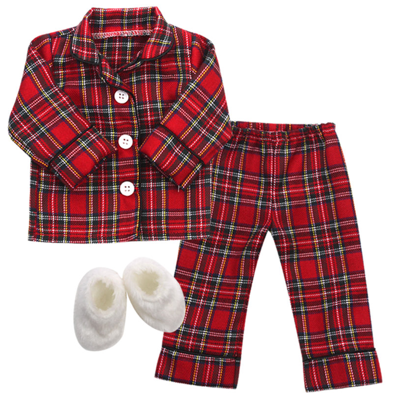 Doll Flannel Pajama and Slippers Set