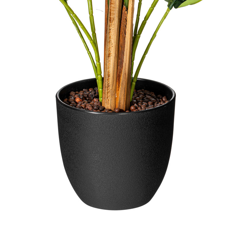 Elegant 70" Lifelike Potted Fern Floor Plant in Sleek Black Planter