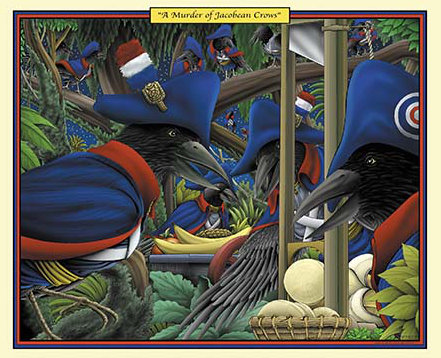 « a murder of jacobean crows », impression, H 30 po x l 20 po x P 1,5 po