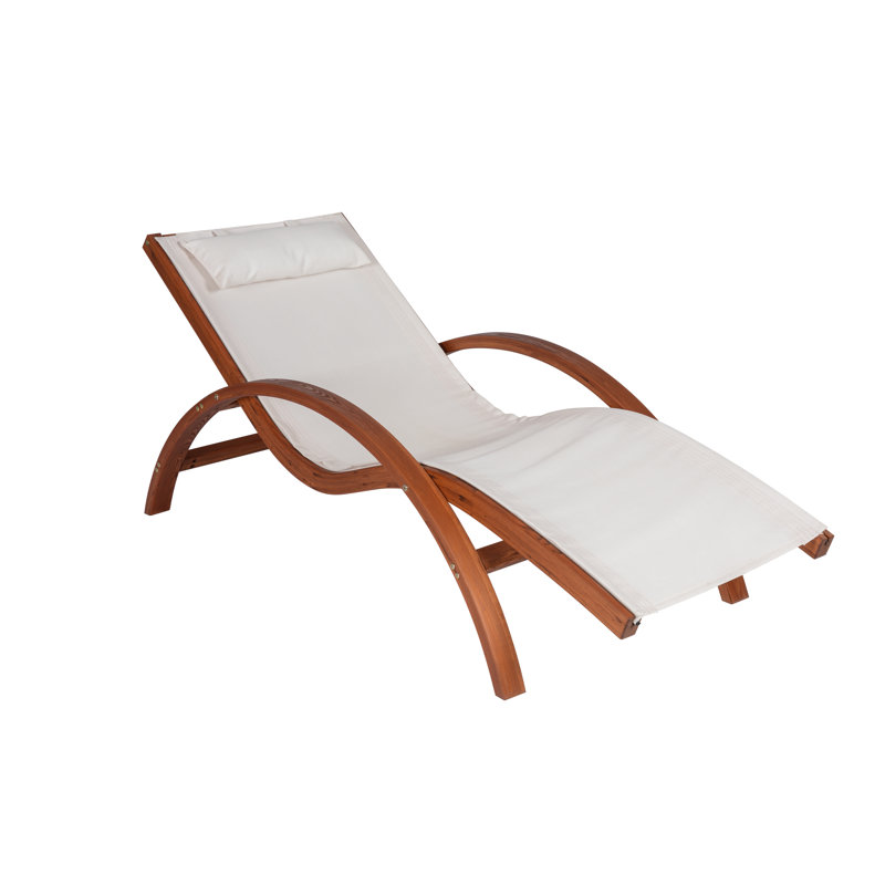 Musawwir Outdoor Wood Chaise Lounge