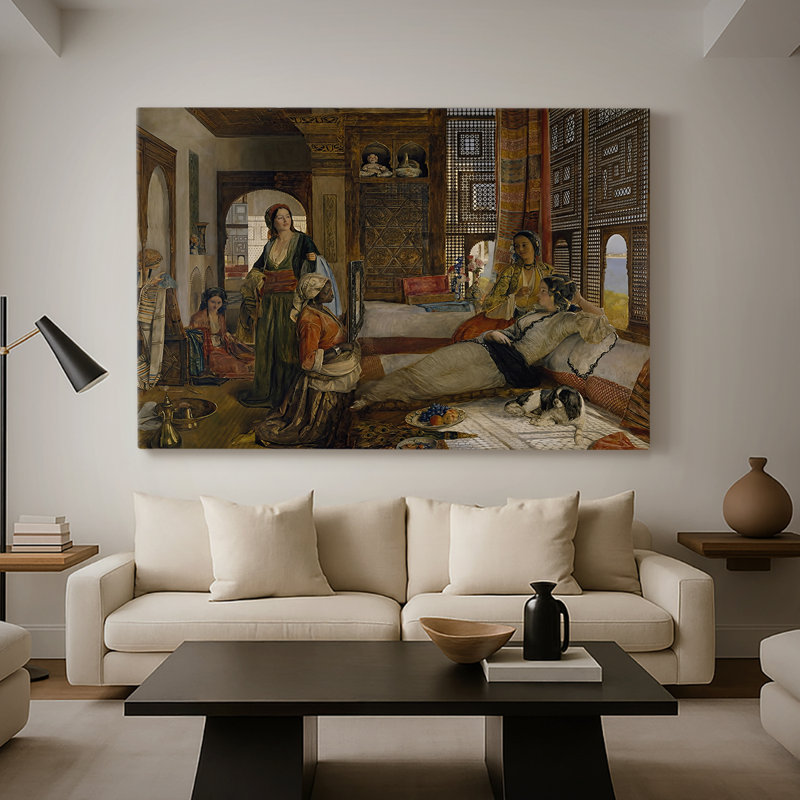 «Life in the Harem, Cairo», John Frederick Lewis, toile tendue avec châssis, 1858, 32 x 48