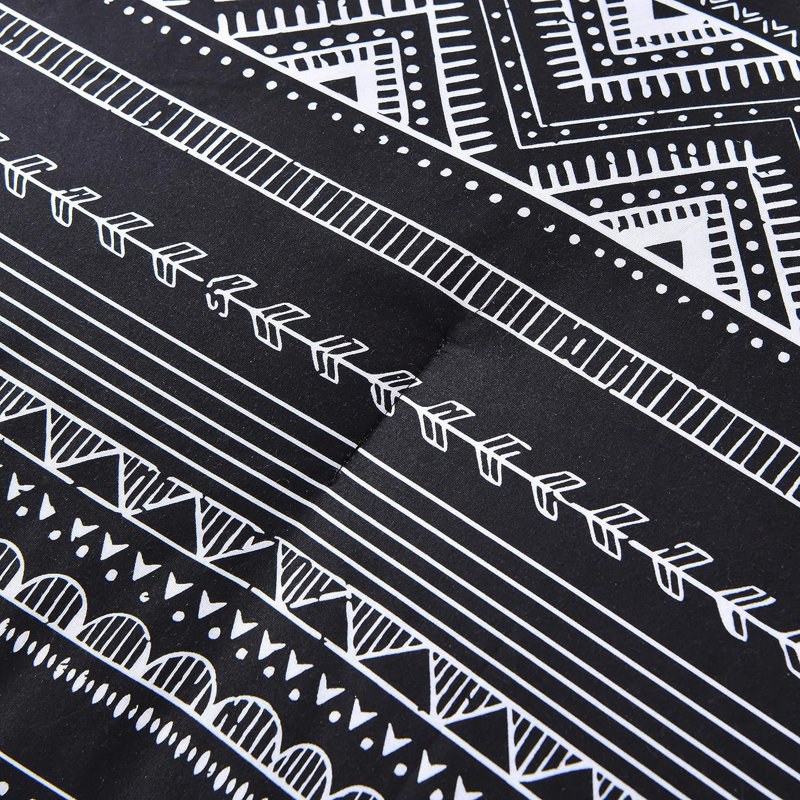 Ensemble d'édredon en microfibre , Édredon pour lit simple + 1 taie décorative stan, Noir / abstrait
