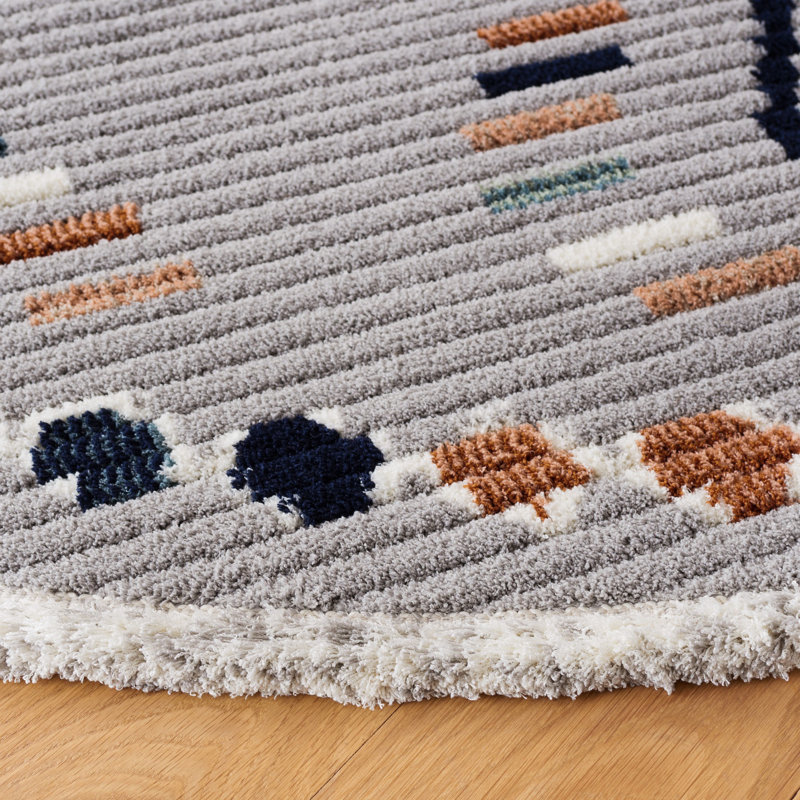 Khallil Performance Geometric Rug, Round 6'7"