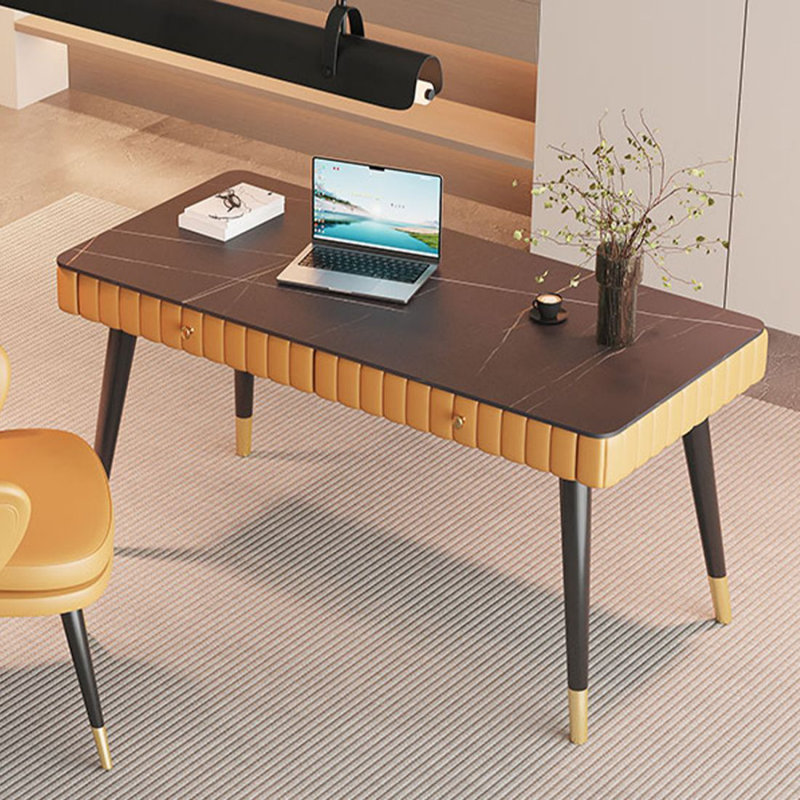 Bureau moderne moderne, H 29,53 po x l 55,12 po x P 23,62 po, Black; Gold; Orange