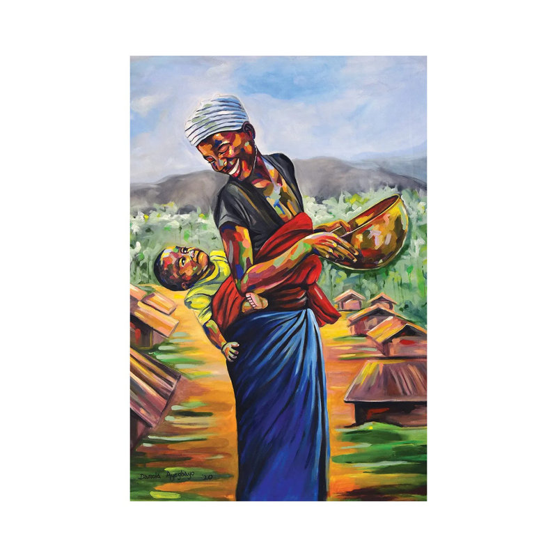 Cradle by Damola Ayegbayo - Print on Canvas, Wrapped Canvas, 20.32 cm H x 30.48 cm W