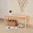 With Hand Woven Rattan Seat,Solid Wood Bench For Entryway,Living Room,Kitchen And Bedroom
