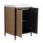 Freestanding Bathroom Vanity with Double Resin Sink & Soft-Close Cabinet Doors