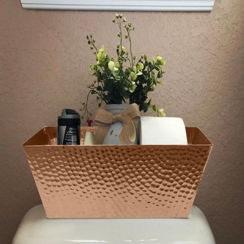 Tatara Group Decorative Basket, 5.25" H x 12" W x 7.25" D, Copper