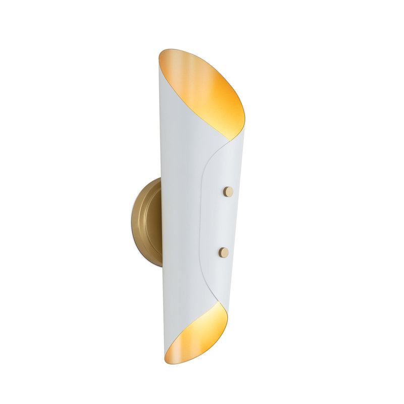 Vest Sconce (White and Natural Brass), White