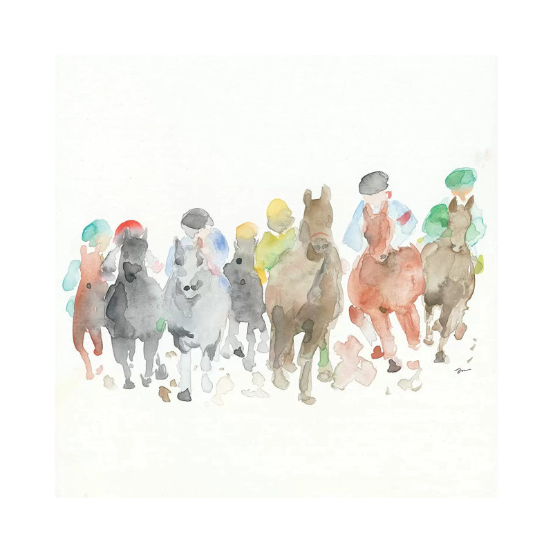 The Race by Jessica Mingo - Wrapped Canvas Painting, 66.04 cm H x 66.04 cm W x 3.175 cm D
