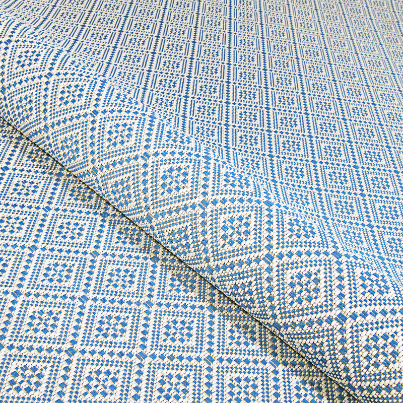 Tapis intérieur / extérieur bleu azur / sable Vacaville, Rectangle 2 pi x 3 pi 7 po