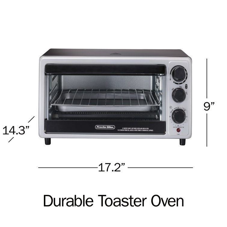 Proctor Silex Durable Toaster Oven Broiler, Durable, White