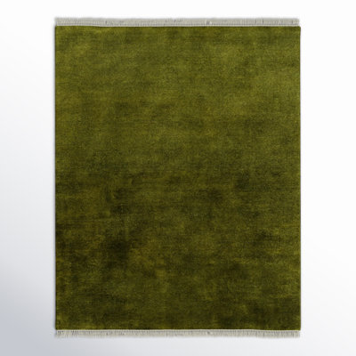 Clio Hand Loomed Wool Dark Green Rug