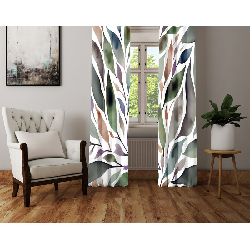 Paire de rideaux semi-transparents en polyester Datra, L 40 po x L 82 po