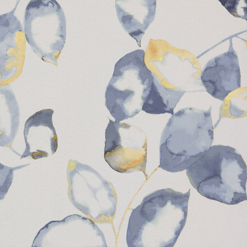 Yellow and Blue Floral Blackout Polyester Curtain Panel