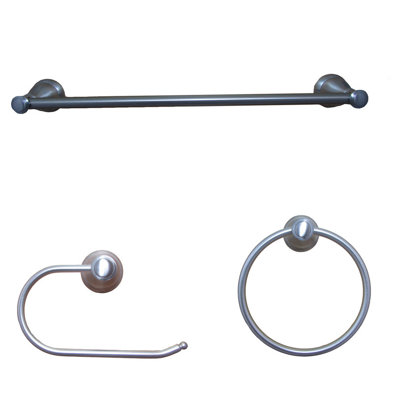 Castilla 3 - Piece Bathroom Hardware Set, Satin Nickel