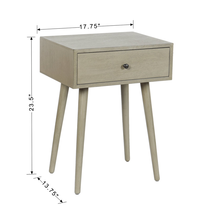Myleisha Collection Side Table with One Drawer, Gray