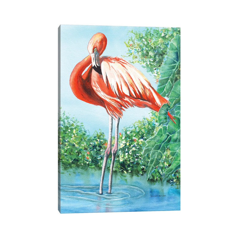Flirty Flamingo by Christine Reichow - Gallery-Wrapped Canvas Giclée on Canvas, No Frame, 101.6 cm H x 66.04 cm W x 1.91 cm D