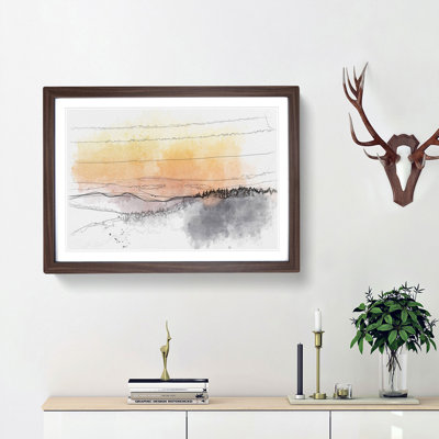 Sunset View Sketch - Picture Frame Graphic Art Print