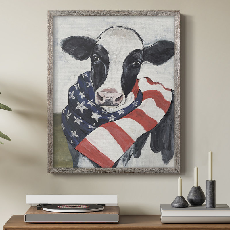 American Cow I Framed Print - Solid Wood