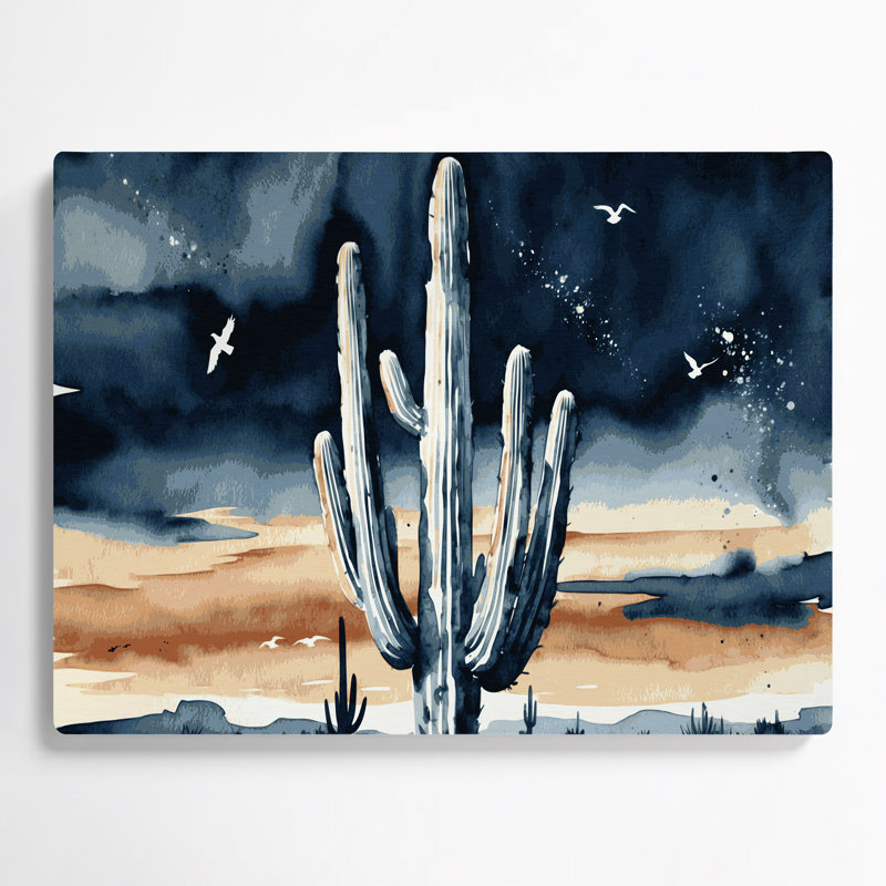 «Southwestern Plants Saguaro Cactus», art mural gris en métal, H 11 po x l 14 po