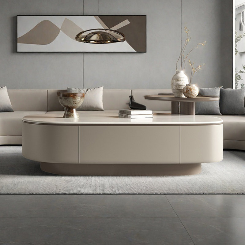 Minimalist shaped marble coffee table