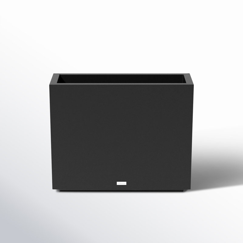 Black Rectangular Recycled Plastic Outdoor Planter