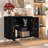 31.4"Carved Buffet Sideboard Cabinet, Black-34826910