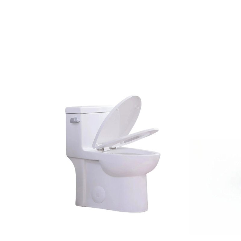 Toilette économiseur d'eau 1,28 po, conception allongée et confortable, siège, chasse d'eau de 1000 grammes, blanc brillant 003S, appareil de salle de bain au sol, hauteur latérale, score de chasse d'eau, fixation brillante