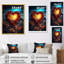 «Metta Vibrant Red Flower Heart Noctural Beach», reproduction sur toile-100531361-140892446
