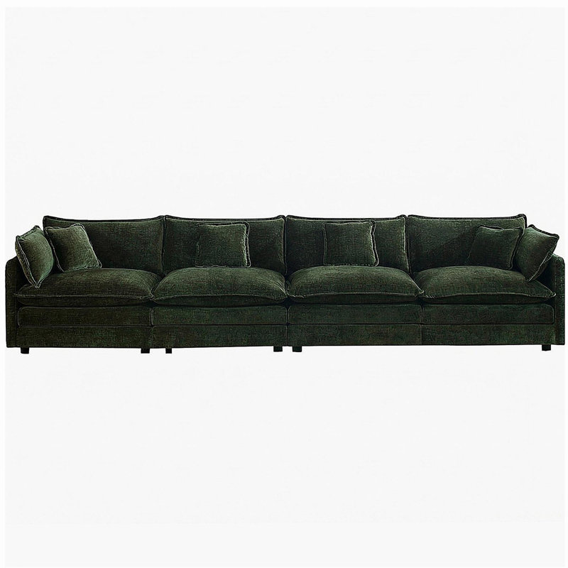 Canapé modulaire Free Free, canapé modulaire 4 places, canapé modulaire, canapé modulaire, chenille verte, Vert