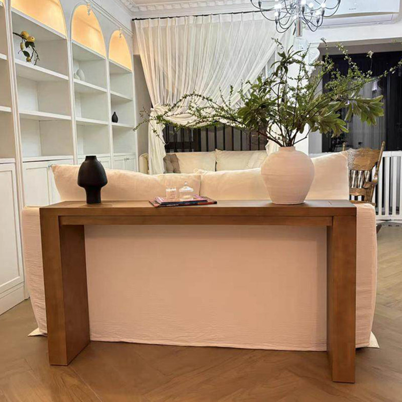 Console brun simple de style européen, H 31,5 po x l 70,9 po x P 11,8 po