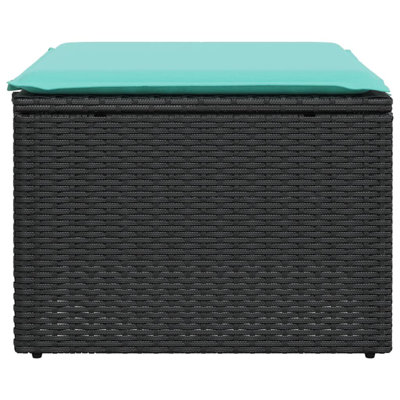 Tabouret de patio avec coussin 21,7 po x 21,7 po x 14,6 po Ebern Designs