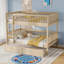 Lit superposé simple au-dessus de simple en bois de pin avec 2 tiroirs, convertible en 2 lits simples, lit superposé simple au-dessus de simple avec échelle et barrières de sécurité, naturel-681533852