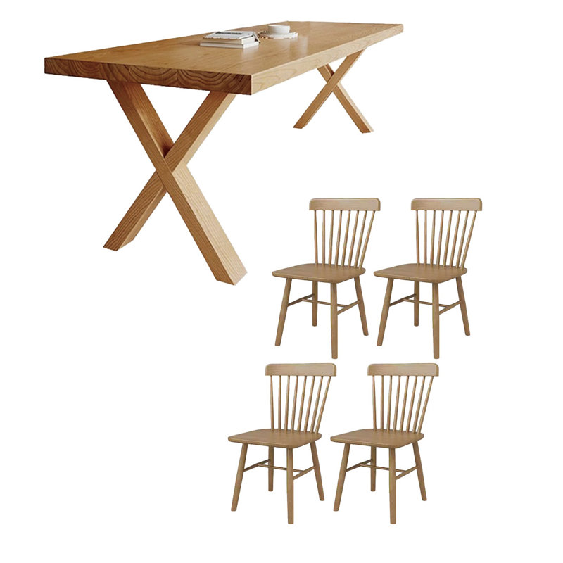 Ensemble de table en bois massif au choix de la nature, H 29,52 po x L 62,99 po x l 27,55 po