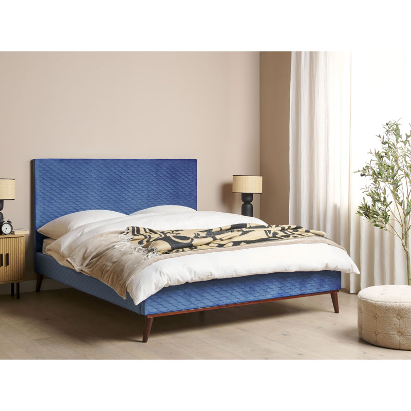Adamira Upholstered Storage Bed, European Kingsize (160 x 200cm), Blue/Brown