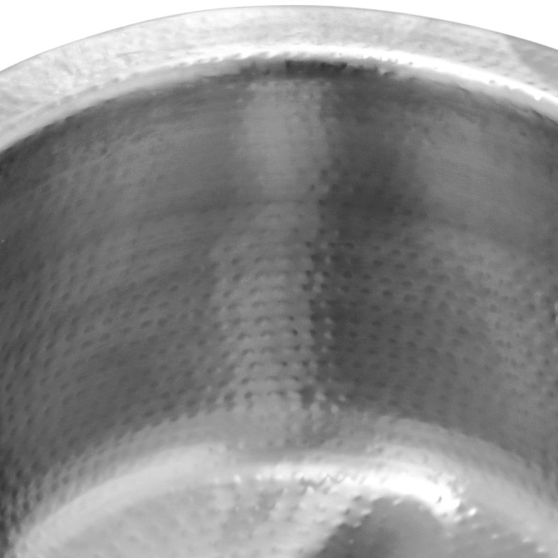 Brightwork 15-Inch Hand Hammered Round Bar Sink, Matte Satin Stainless