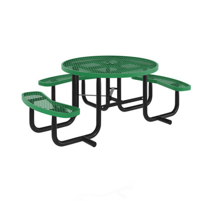 Table de pique-nique ronde en métal avec ancres 46 po 46 po
