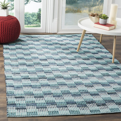 Haqeem Hand Woven Cotton Geometric Rug