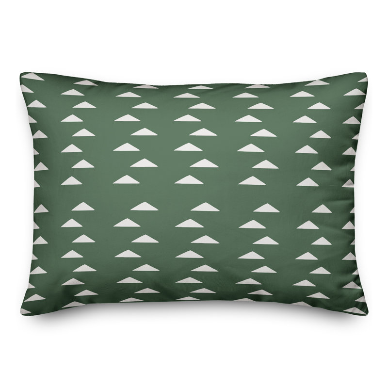 Triangle Patterns 19 Outdoor Rectangular Pillow Cover & Insert, Green
