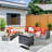 Aliva Wicker 4 - Person Patio Conversation Set with Cushions-448600013