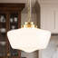 Suspension dorée de 30 cm, lustre de style milieu du siècle avec verre opalin-134225964
