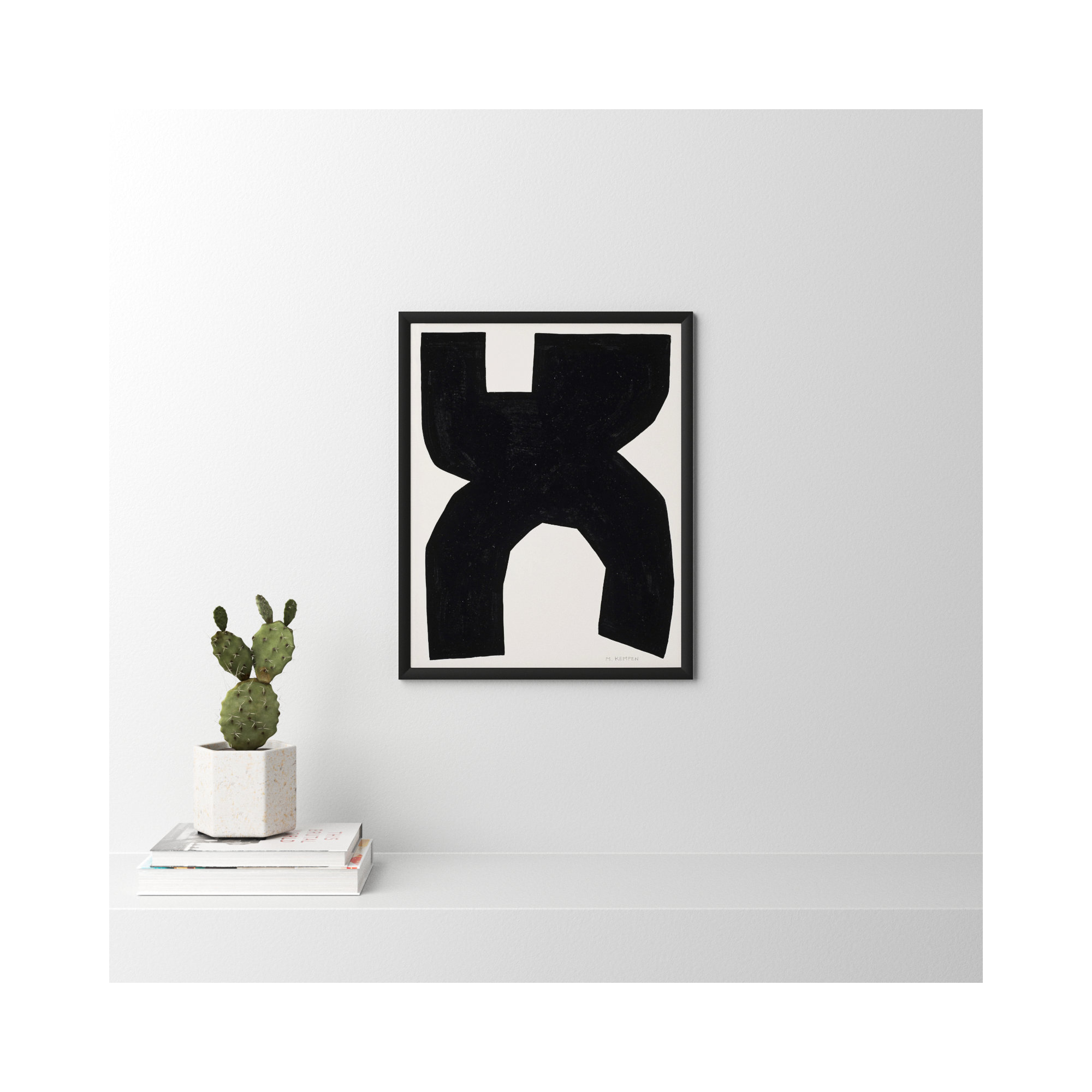Module On White 1 by Michael Kempen, Black, 25" H x 20" W x 1.25" D